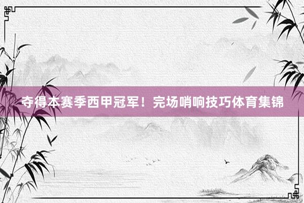 夺得本赛季西甲冠军！完场哨响技巧体育集锦
