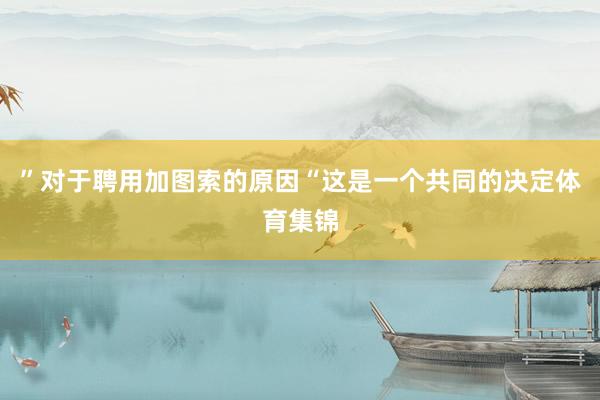 ”对于聘用加图索的原因“这是一个共同的决定体育集锦