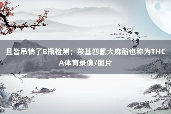 且皆吊销了B瓶检测；羧基四氢大麻酚也称为THCA体育录像/图片
