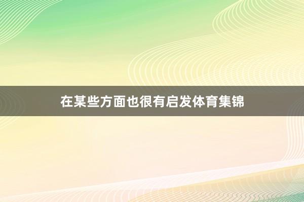 在某些方面也很有启发体育集锦