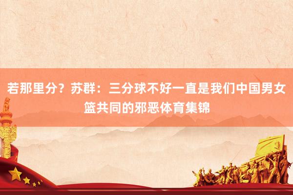 若那里分？苏群：三分球不好一直是我们中国男女篮共同的邪恶体育集锦