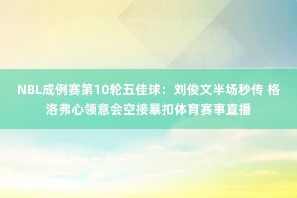 NBL成例赛第10轮五佳球：刘俊文半场秒传 格洛弗心领意会空接暴扣体育赛事直播