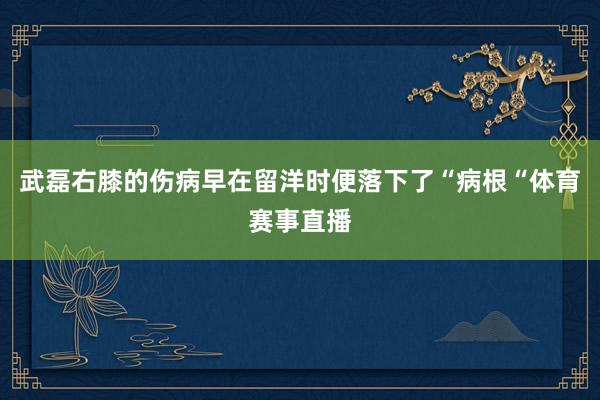 武磊右膝的伤病早在留洋时便落下了“病根“体育赛事直播