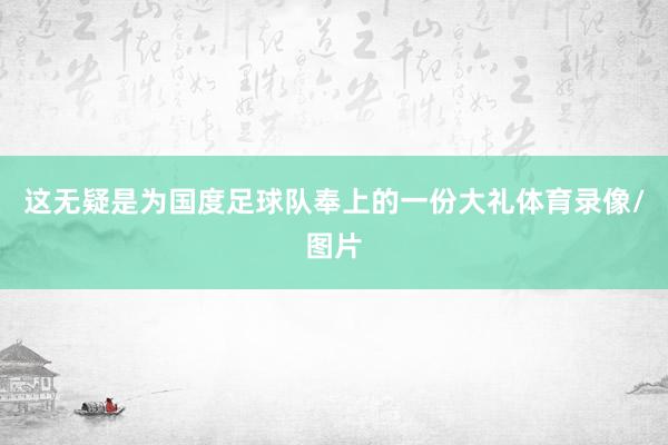 这无疑是为国度足球队奉上的一份大礼体育录像/图片