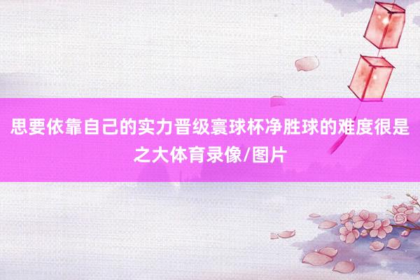 思要依靠自己的实力晋级寰球杯净胜球的难度很是之大体育录像/图片