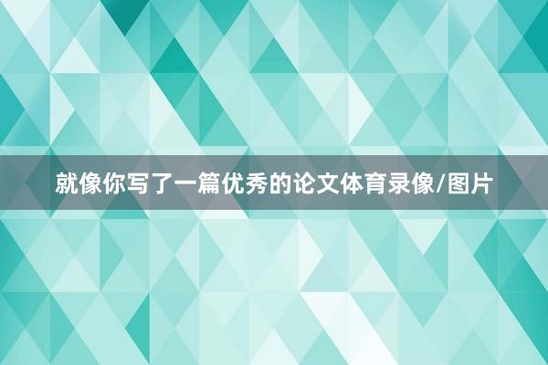 就像你写了一篇优秀的论文体育录像/图片