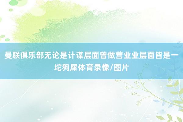 曼联俱乐部无论是计谋层面曾做营业业层面皆是一坨狗屎体育录像/图片