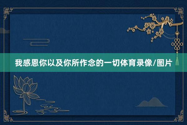 我感恩你以及你所作念的一切体育录像/图片