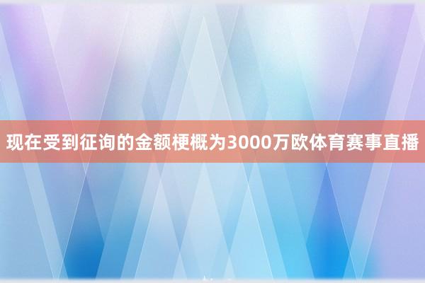 现在受到征询的金额梗概为3000万欧体育赛事直播