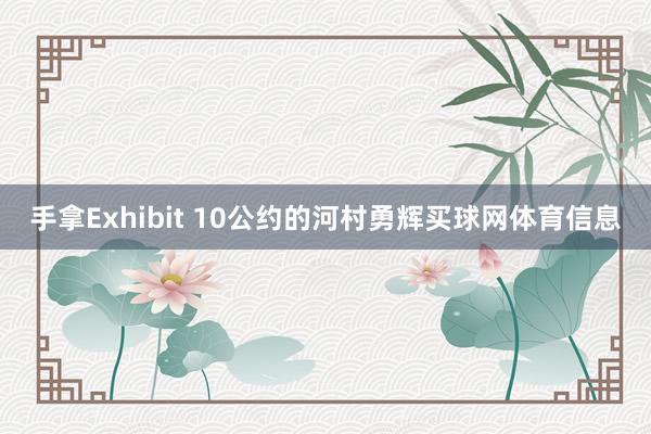 手拿Exhibit 10公约的河村勇辉买球网体育信息