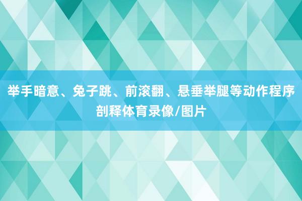 举手暗意、兔子跳、前滚翻、悬垂举腿等动作程序剖释体育录像/图片