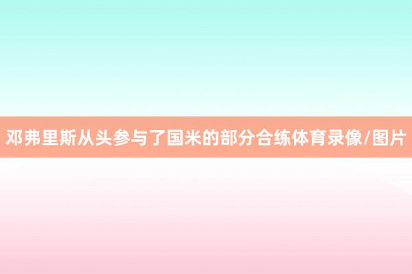 邓弗里斯从头参与了国米的部分合练体育录像/图片