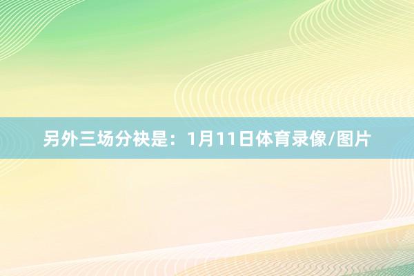 另外三场分袂是：1月11日体育录像/图片