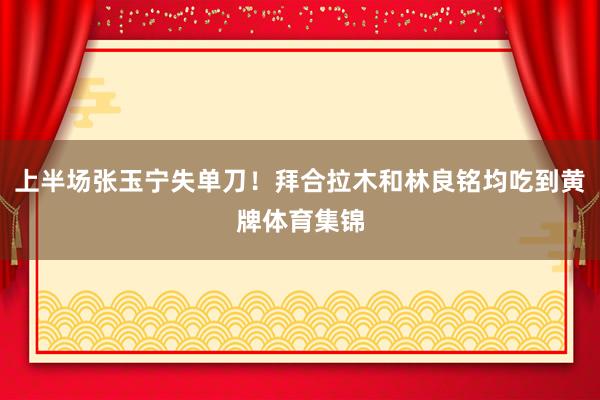 上半场张玉宁失单刀!拜合拉木和林良铭均吃到黄牌体育集锦